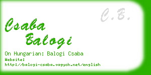 csaba balogi business card